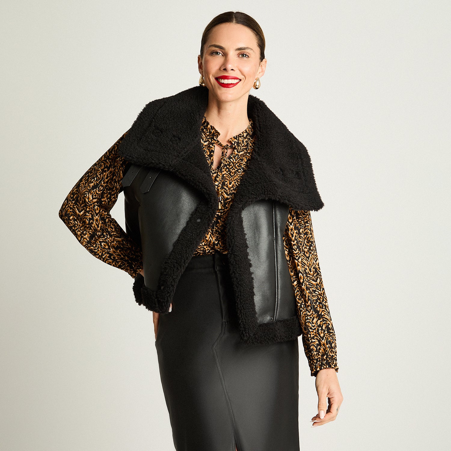 Chaqueta Sin Mangas Bonded Negro Curvi